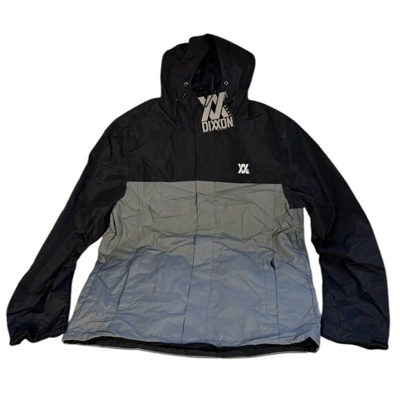 Dixxon Flannel Co Tech Jacket Mens Size XXL 2XL Black Gray Windbreaker